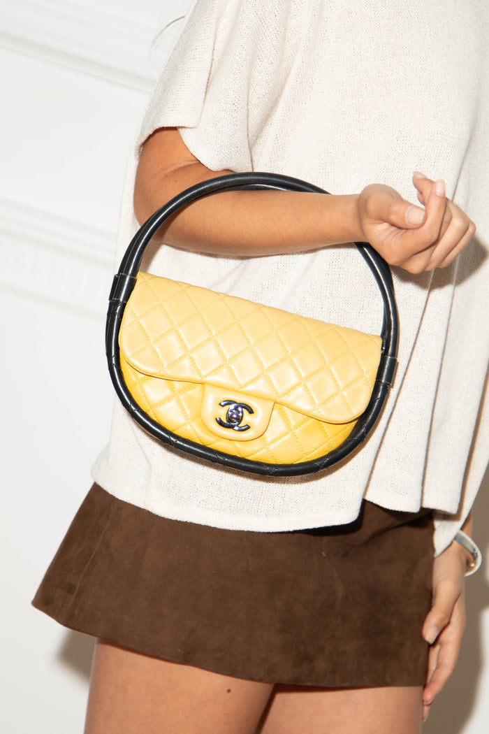 RARE 2000s Chanel Yellow Hula Hoop Bag