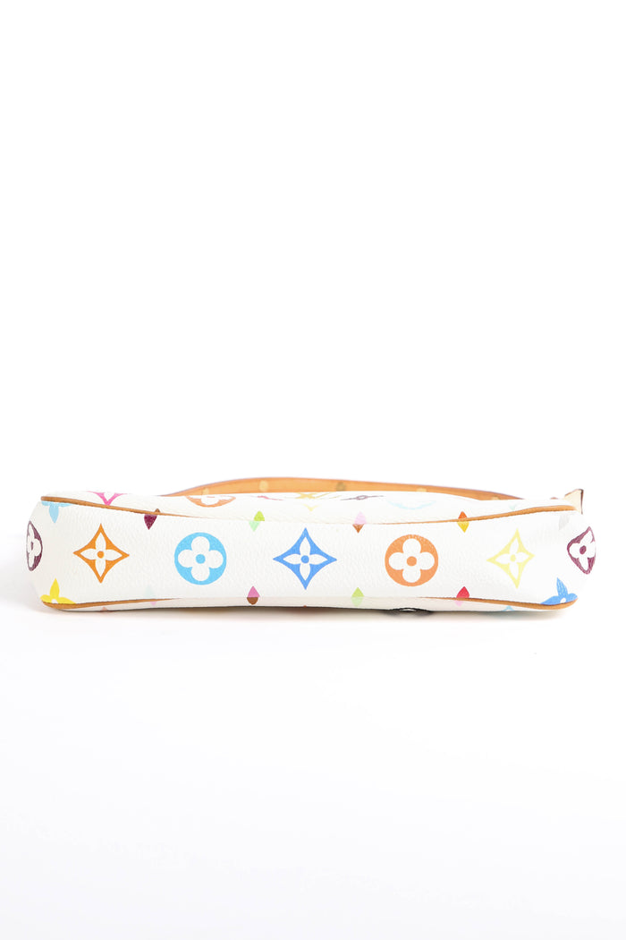 RARE Louis Vuitton x Takashi Murakami White Multicolour Pochette Accessoires