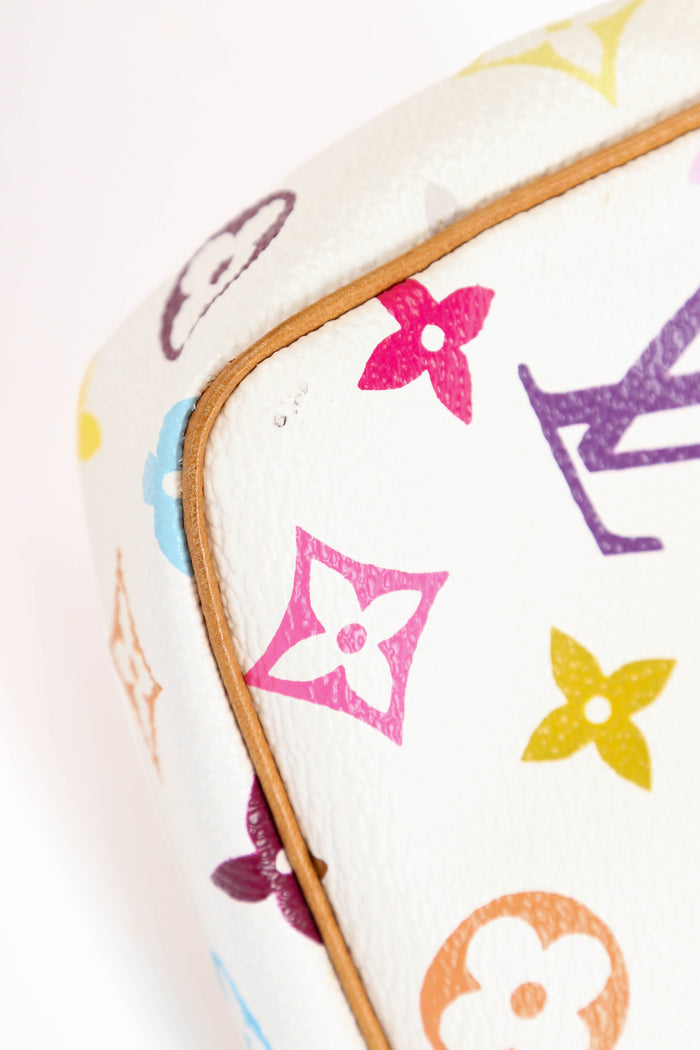RARE Louis Vuitton x Takashi Murakami White Multicolour Pochette Accessoires
