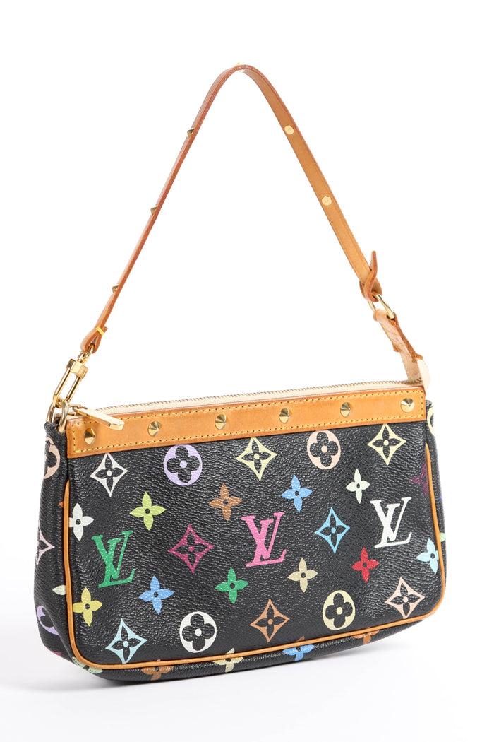 Vintage Louis Vuitton x Takashi Murakami Black Multicolour Pochette Accessoires