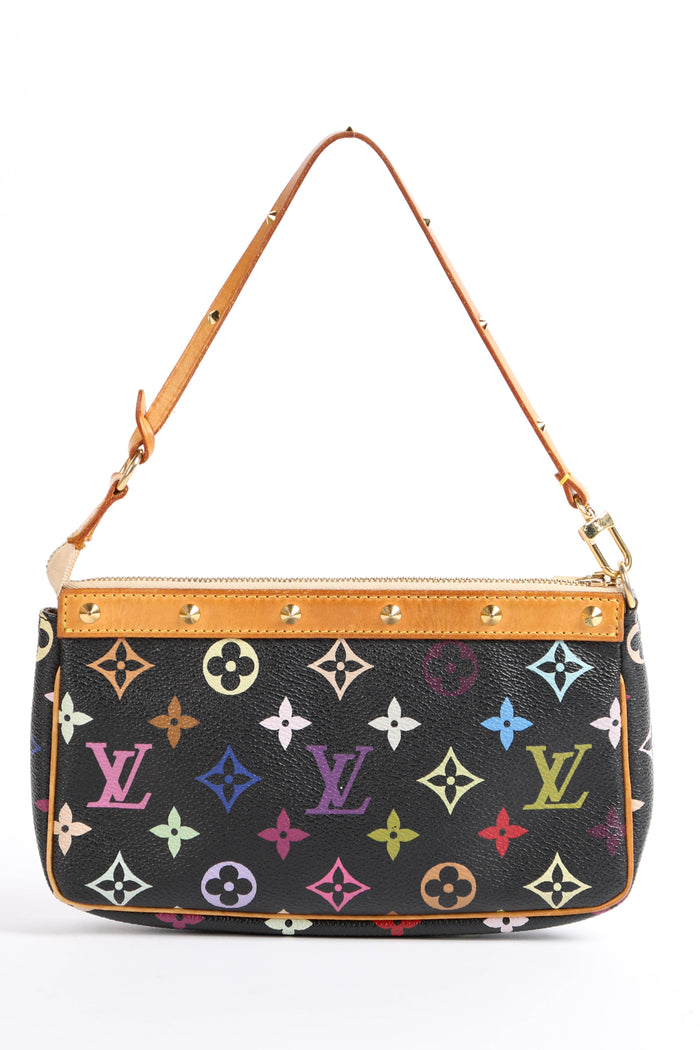 Vintage Louis Vuitton x Takashi Murakami Black Multicolour Pochette Accessoires