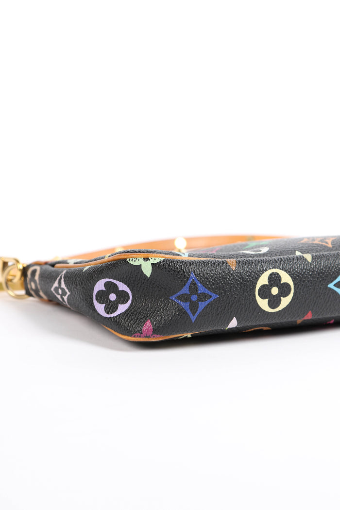 Vintage Louis Vuitton x Takashi Murakami Black Multicolour Pochette Accessoires