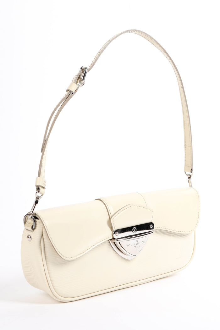 2000s Louis Vuitton White Epi Leather Montaigne Shoulder Bag