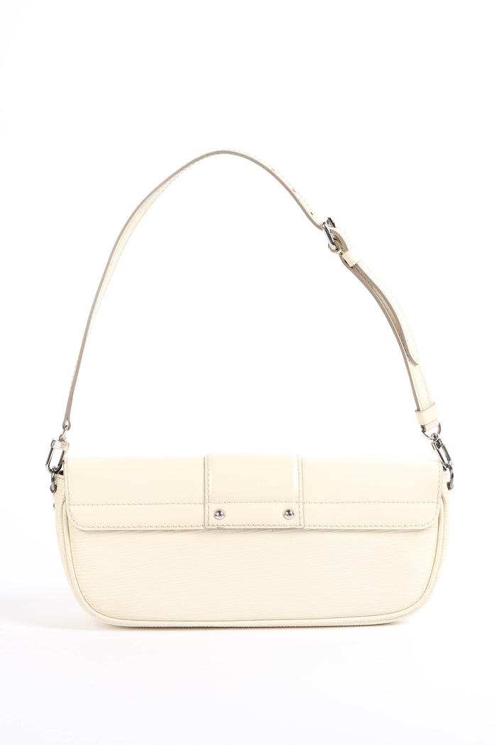 2000s Louis Vuitton White Epi Leather Montaigne Shoulder Bag