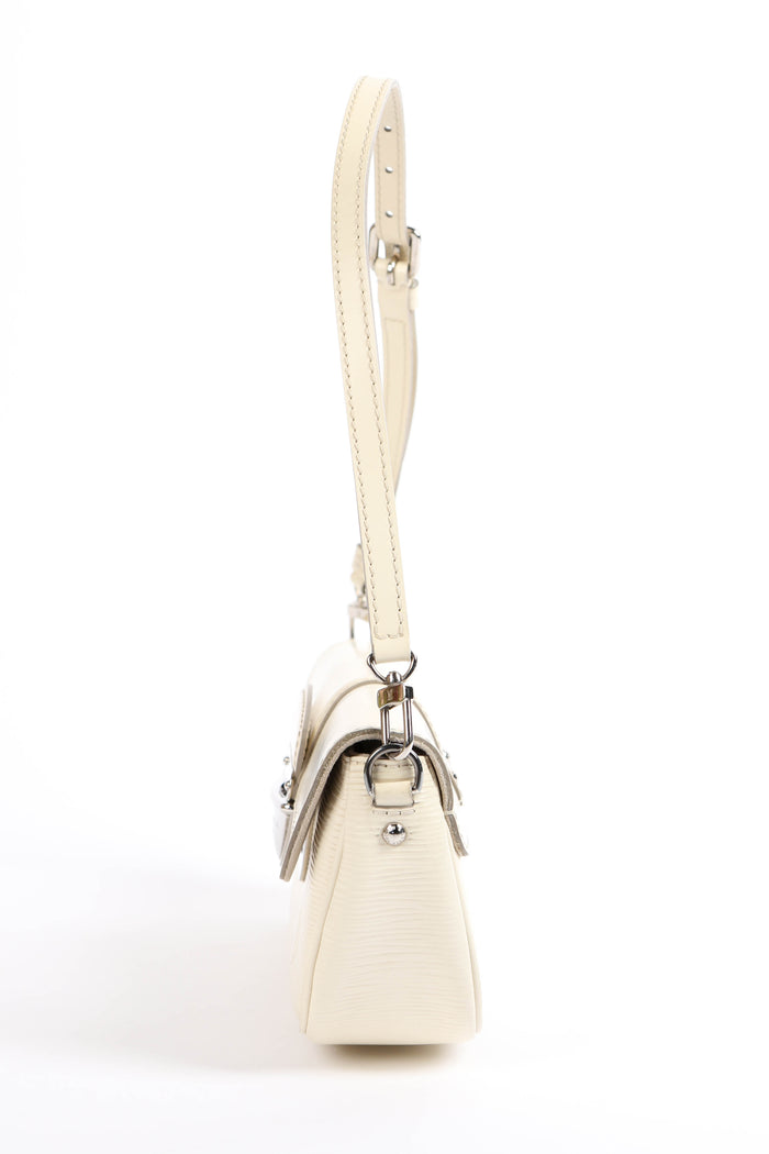 2000s Louis Vuitton White Epi Leather Montaigne Shoulder Bag