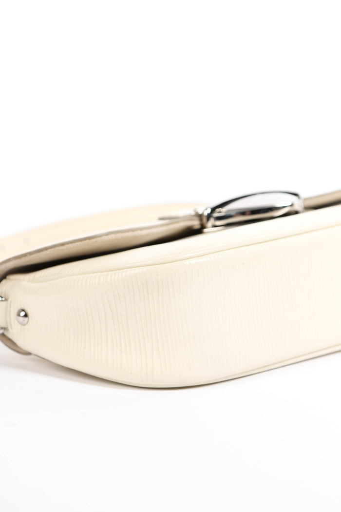 2000s Louis Vuitton White Epi Leather Montaigne Shoulder Bag