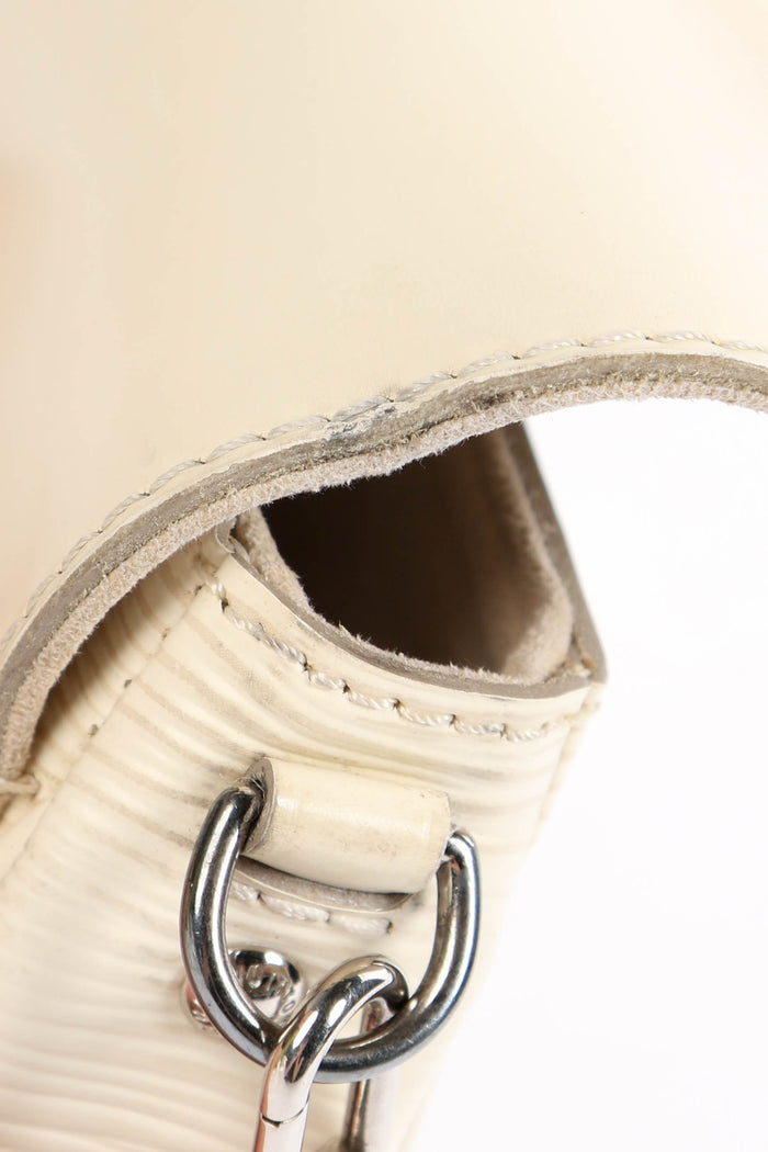 2000s Louis Vuitton White Epi Leather Montaigne Shoulder Bag