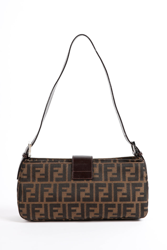 Vintage Fendi Zucca Canvas Shoulder Bag