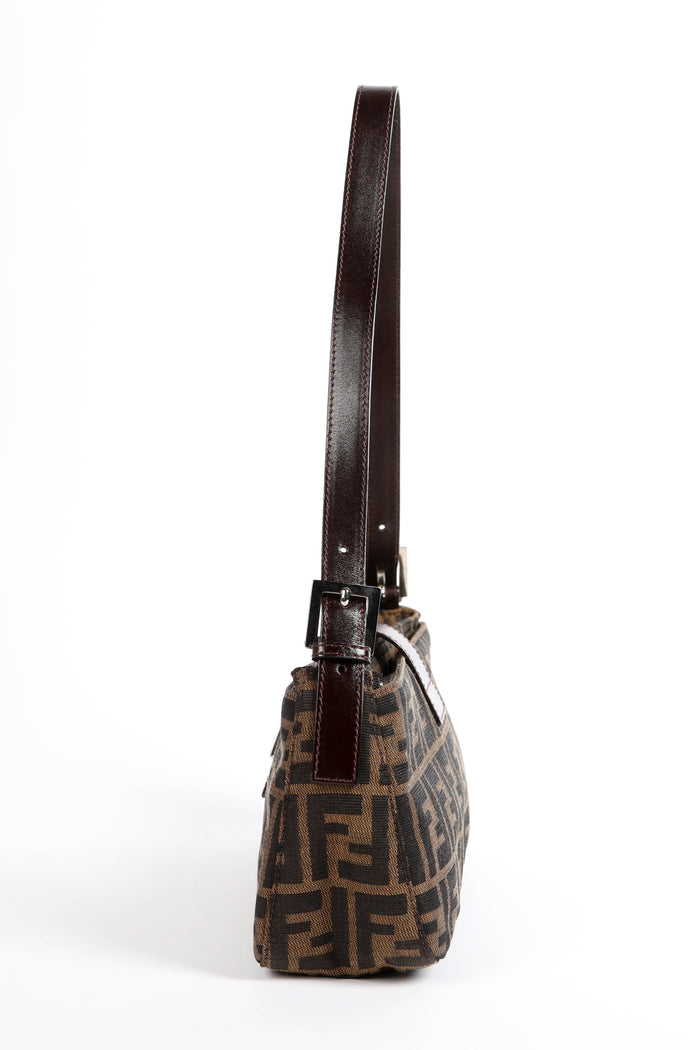 Vintage Fendi Zucca Canvas Shoulder Bag