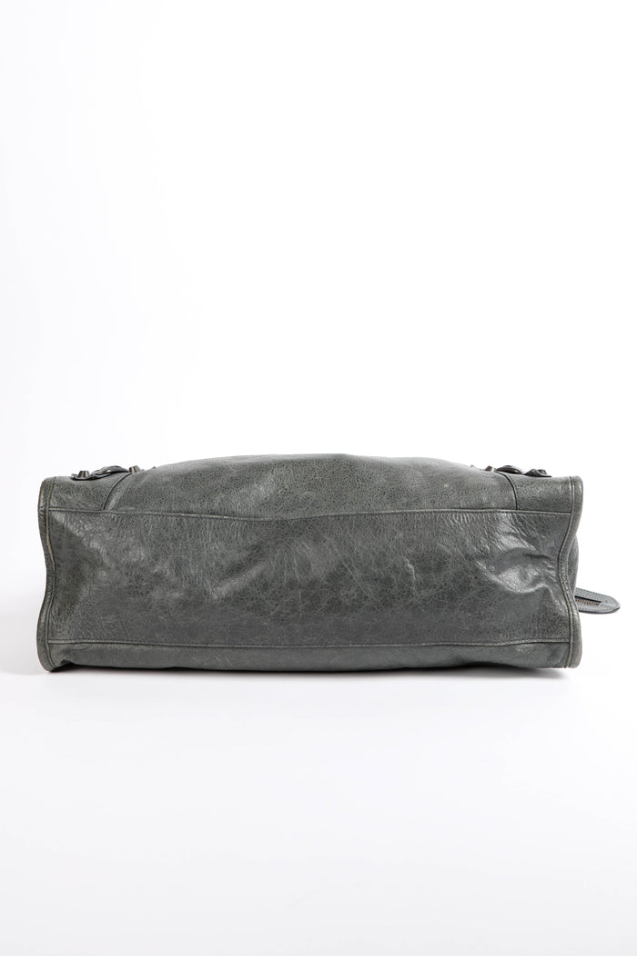 2010s Balenciaga Grey Leather City Bag