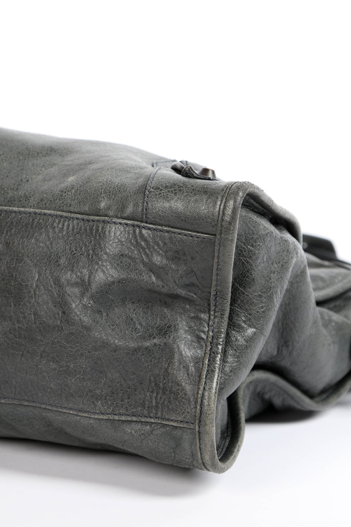 2010s Balenciaga Grey Leather City Bag