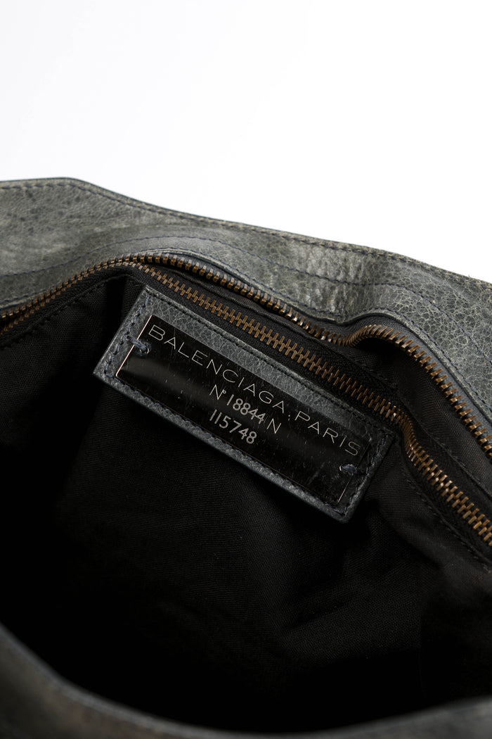 2010s Balenciaga Grey Leather City Bag