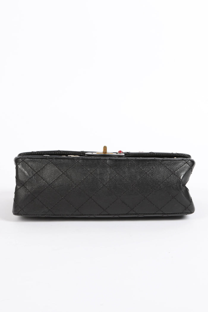 2017 Chanel Black Lucky Charms Reissue 2.55 Double Flap Shoulder Bag