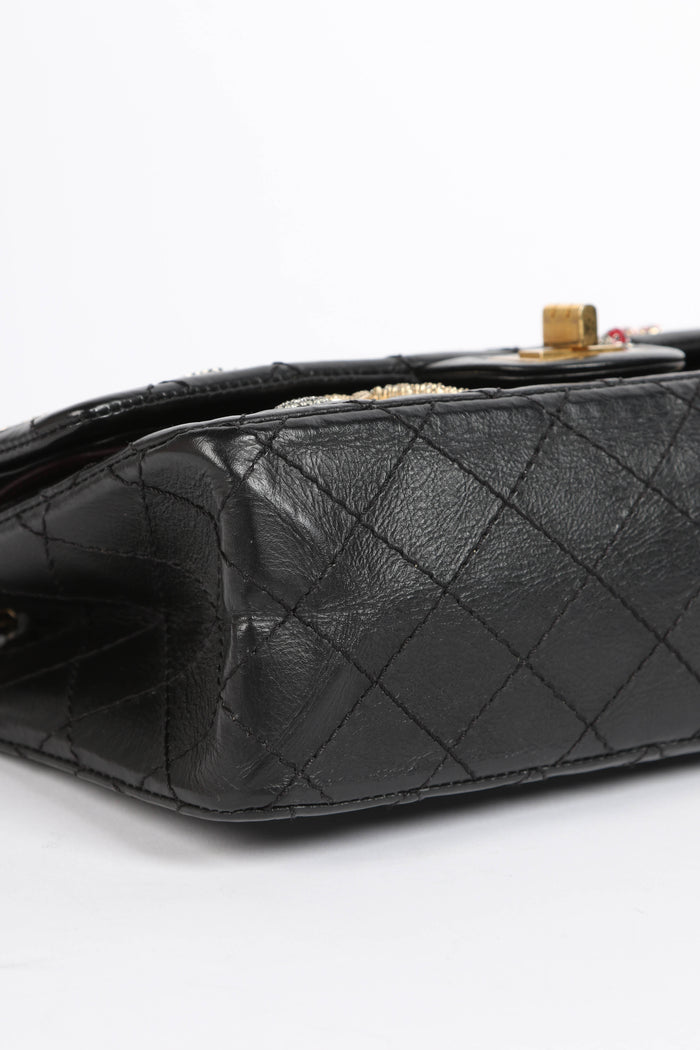 2017 Chanel Black Lucky Charms Reissue 2.55 Double Flap Shoulder Bag