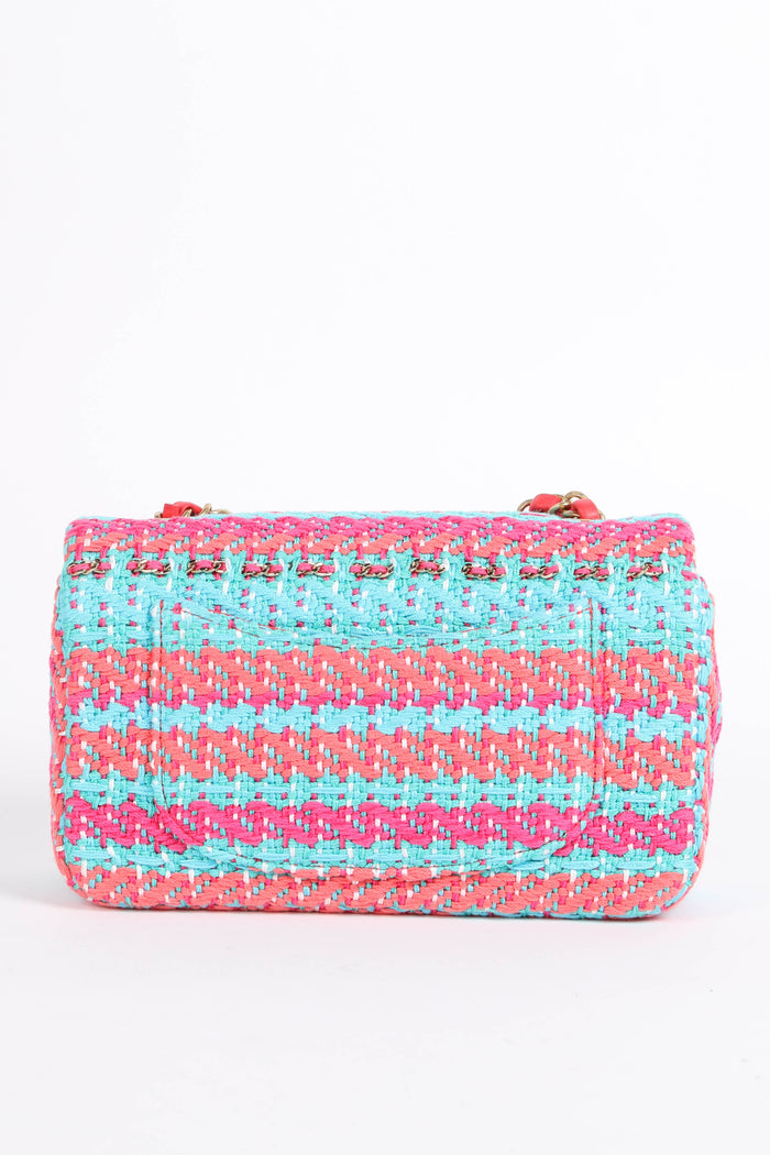 2020 Chanel Multicoloured Tweed Mini Rectangular Single Flap Bag