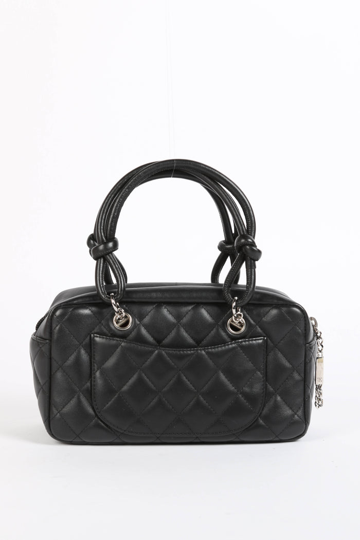 RARE 2000s Chanel Black Mini Rue Cambon Bowling Bag