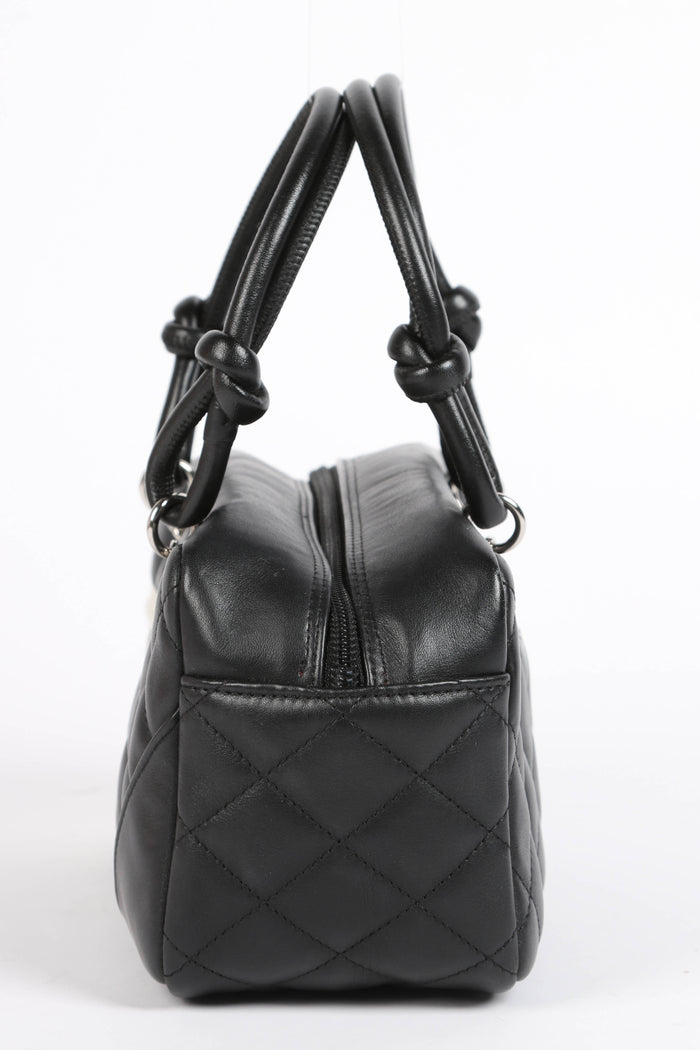 RARE 2000s Chanel Black Mini Rue Cambon Bowling Bag