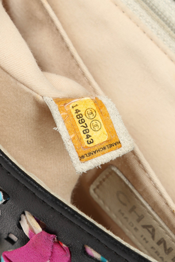 2010s Chanel Silk Ribbon Woven Single Flap Shoulder Bag