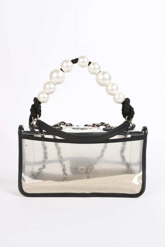 SUPER RARE 2019 Chanel Sand By The Sea Pearl PVC Flap Bag