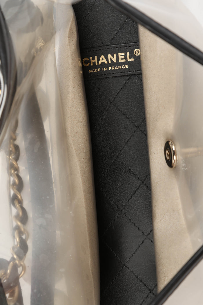 SUPER RARE 2019 Chanel Sand By The Sea Pearl PVC Flap Bag