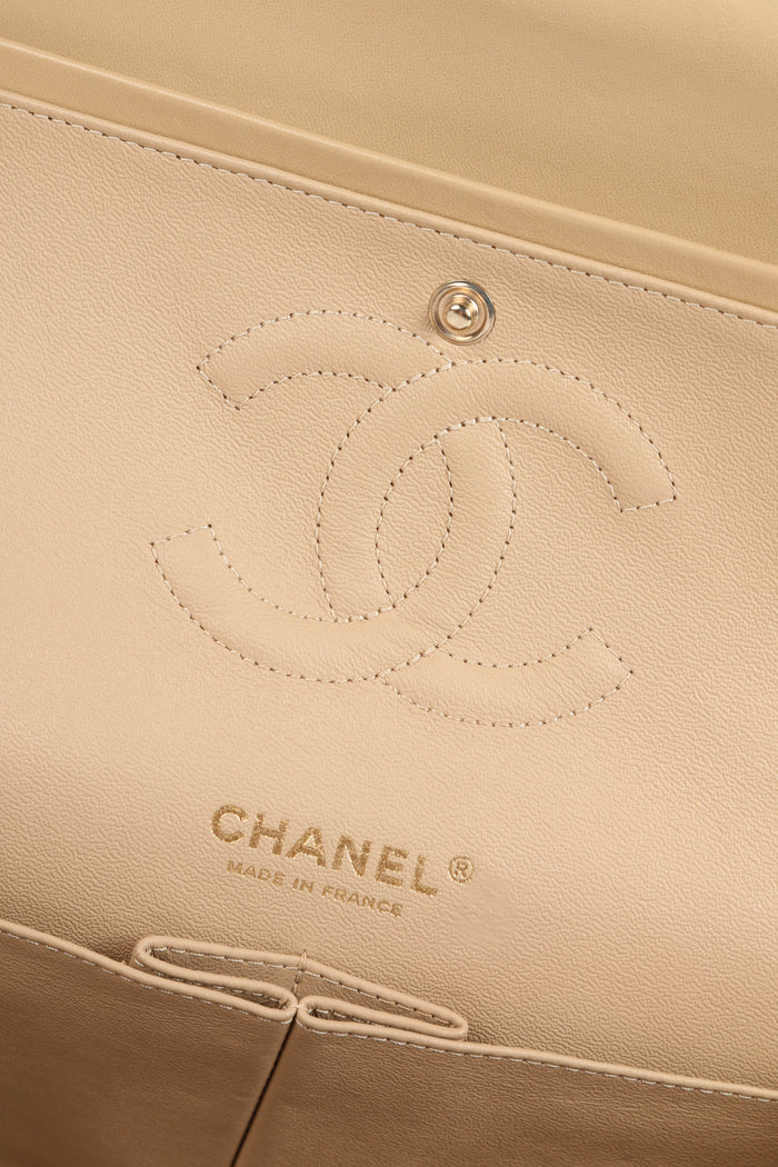 2014 Chanel Red Coco Sailor Jersey Medium Double Flap Shoulder Bag