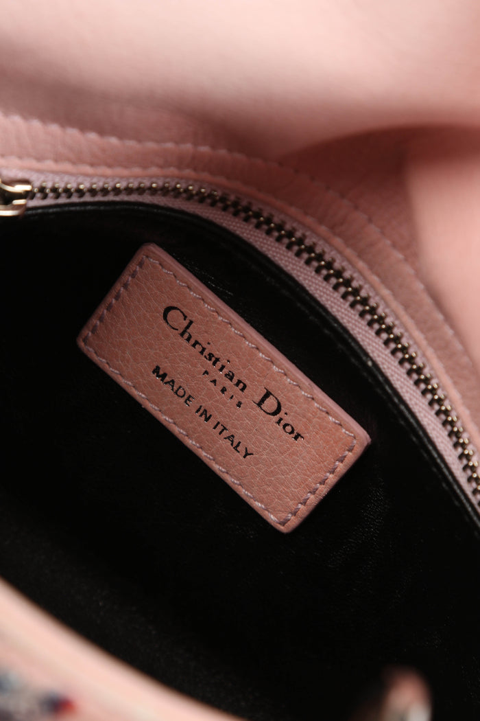 2015 Christian Dior Pink Leather Embellished Mini Lady Dior