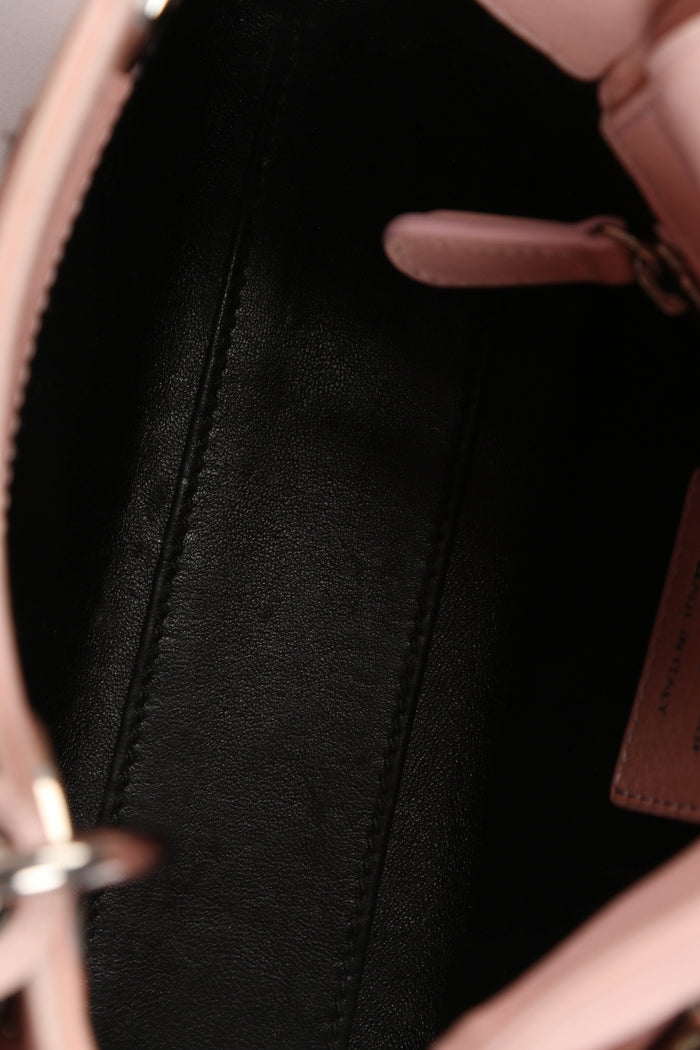 2015 Christian Dior Pink Leather Embellished Mini Lady Dior