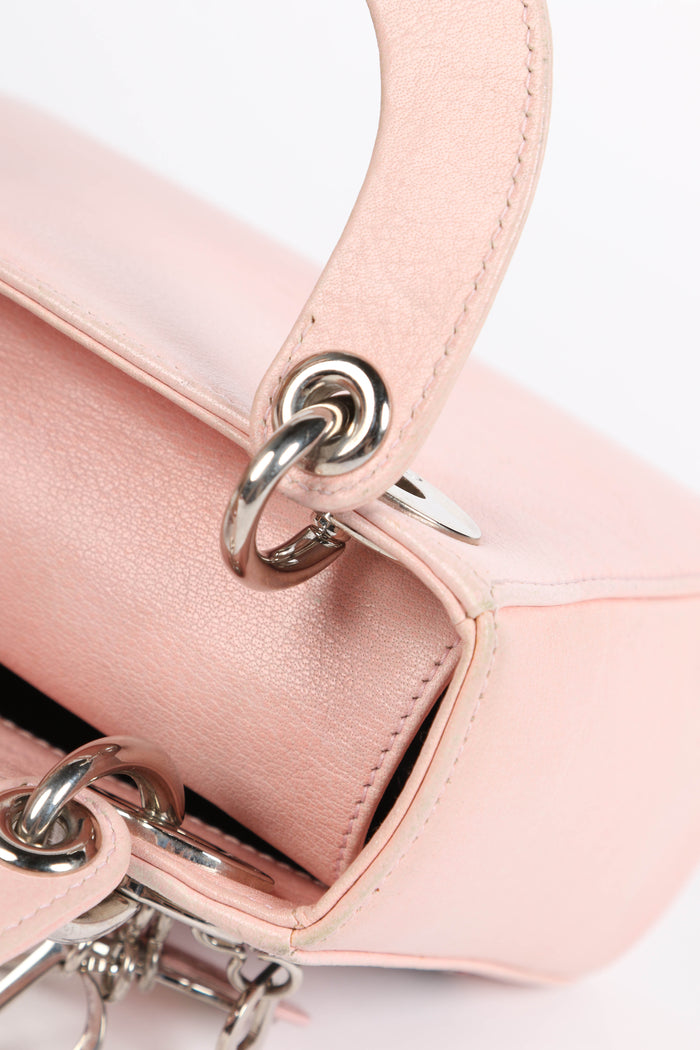 2015 Christian Dior Pink Leather Embellished Mini Lady Dior