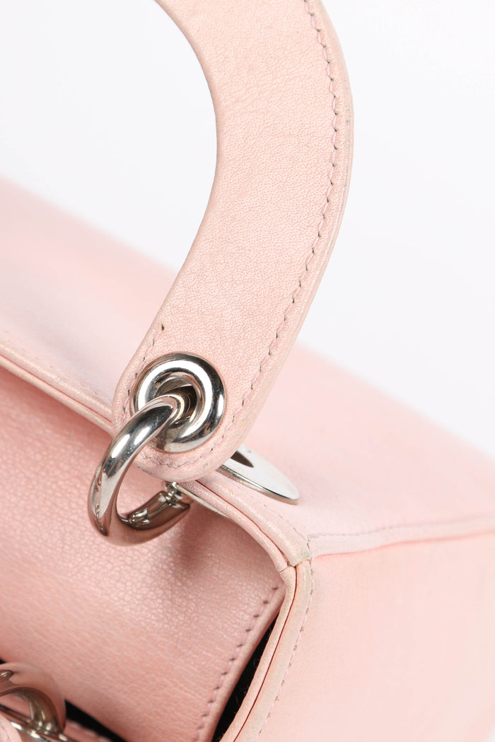 2015 Christian Dior Pink Leather Embellished Mini Lady Dior
