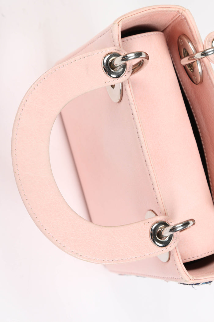 2015 Christian Dior Pink Leather Embellished Mini Lady Dior