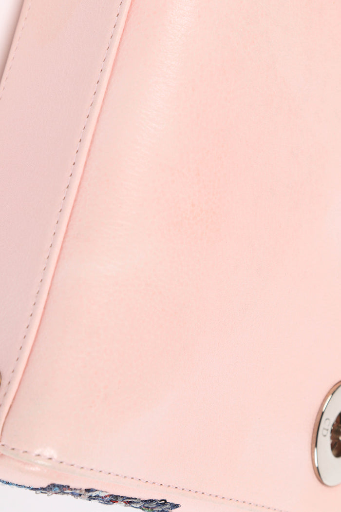 2015 Christian Dior Pink Leather Embellished Mini Lady Dior