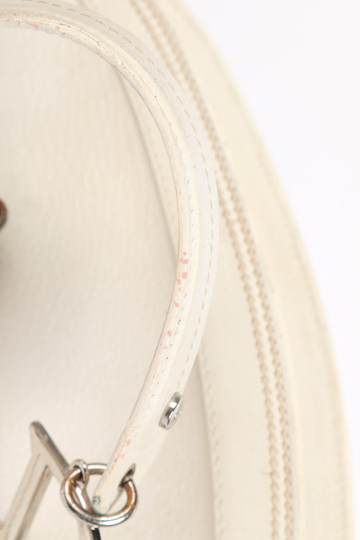2000s Christian Dior White Leather Detective Top Handle Bag