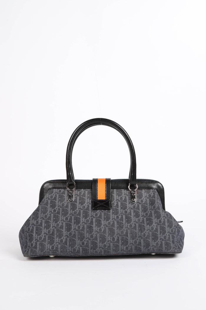2000s Christian Dior Flight Collection Frame Top Handle Bag