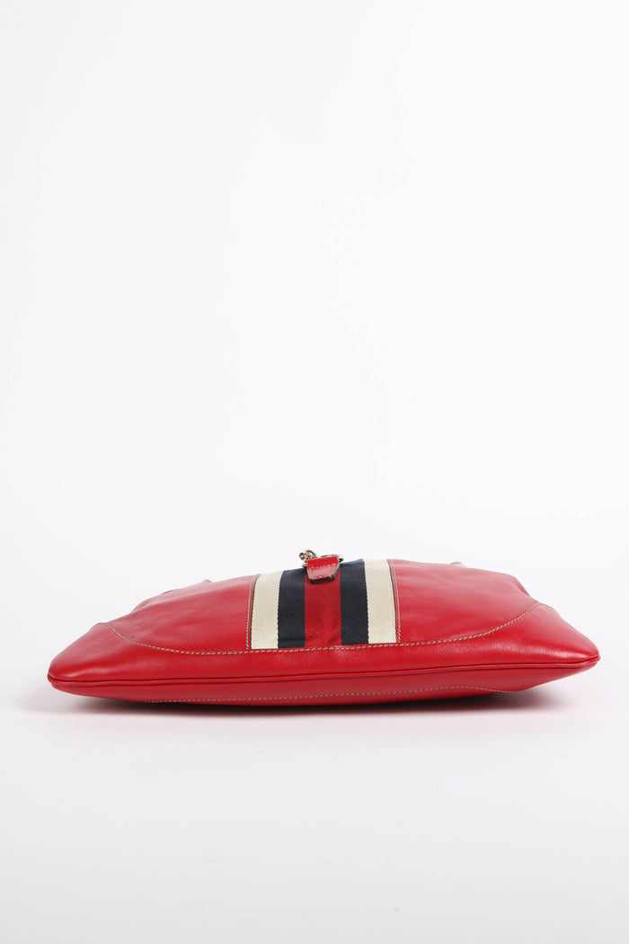 Vintage Gucci Red Leather Jackie Shoulder Bag