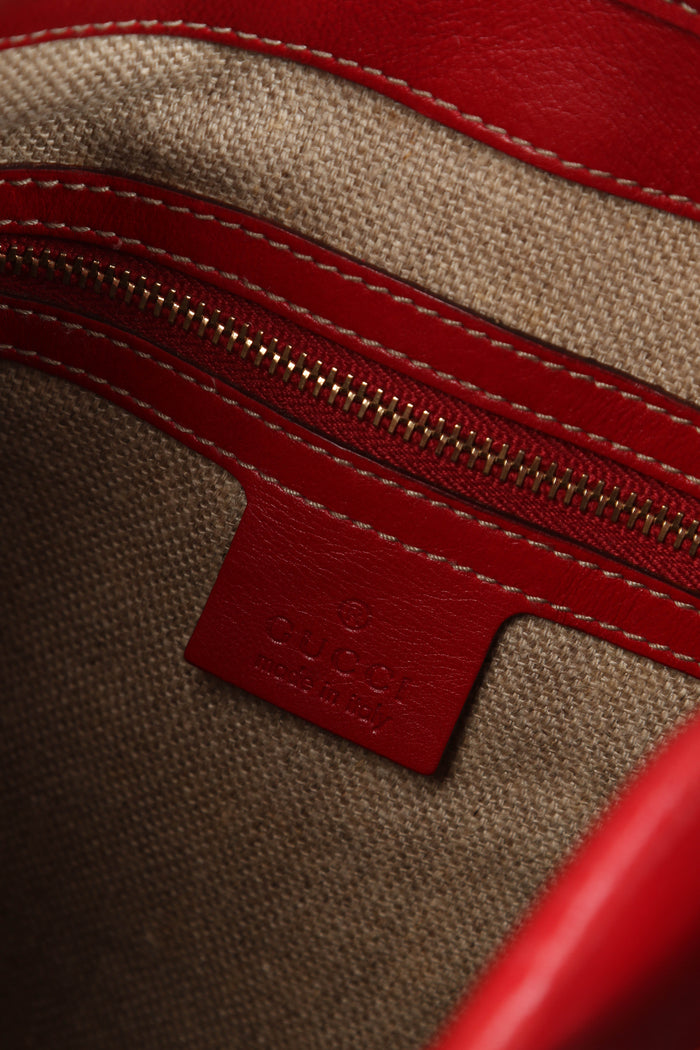 Vintage Gucci Red Leather Jackie Shoulder Bag