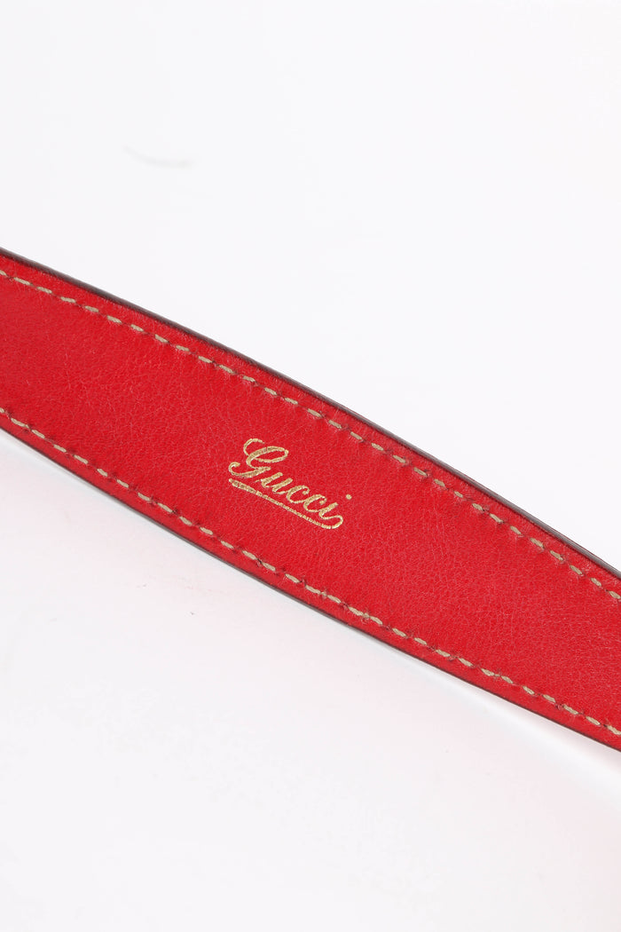 Vintage Gucci Red Leather Jackie Shoulder Bag