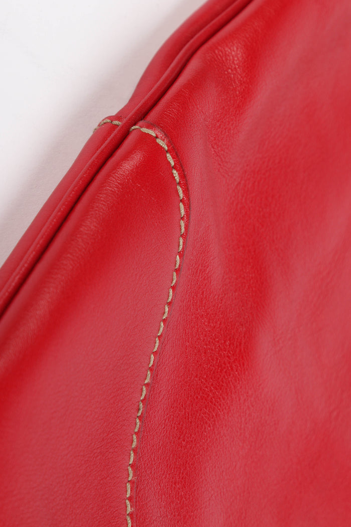 Vintage Gucci Red Leather Jackie Shoulder Bag