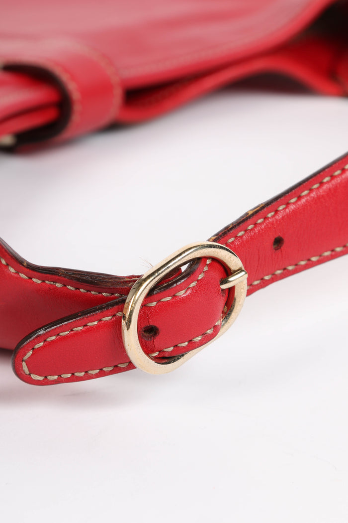Vintage Gucci Red Leather Jackie Shoulder Bag