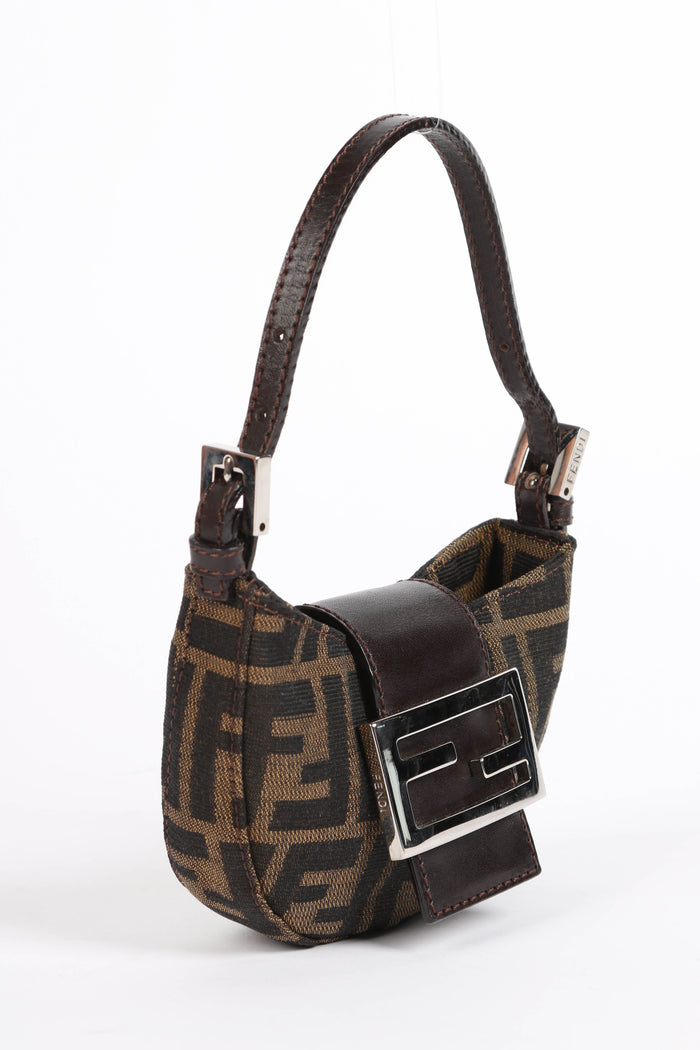 90s Fendi Zucca Monogram Mini Croissant Top Handle Bag