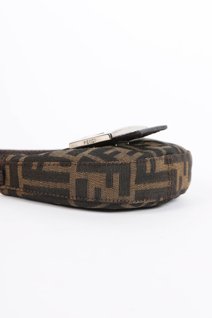 90s Fendi Zucca Monogram Mini Croissant Top Handle Bag