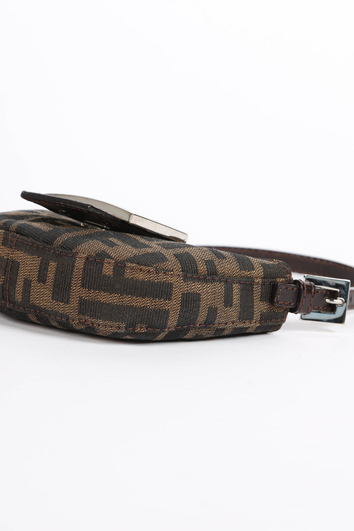 90s Fendi Zucca Monogram Mini Croissant Top Handle Bag