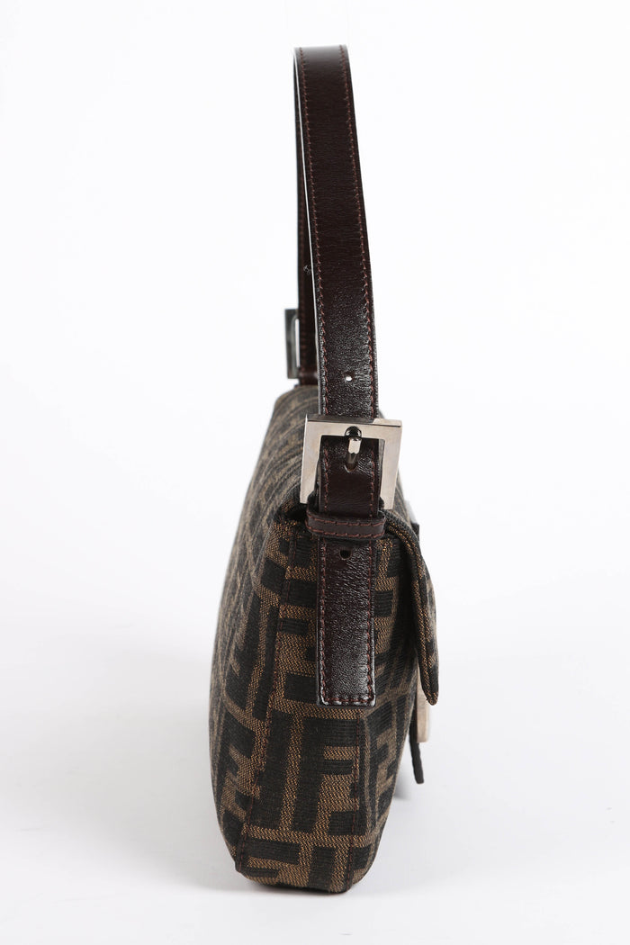 90s Fendi Zucca Monogram Baguette Shoulder Bag