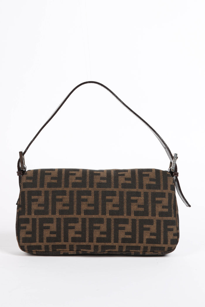 90s Fendi Zucca Monogram Baguette Shoulder Bag