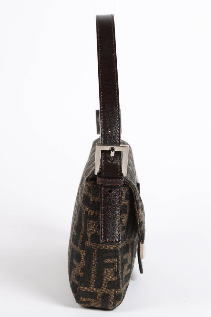 90s Fendi Zucca Monogram Baguette Shoulder Bag