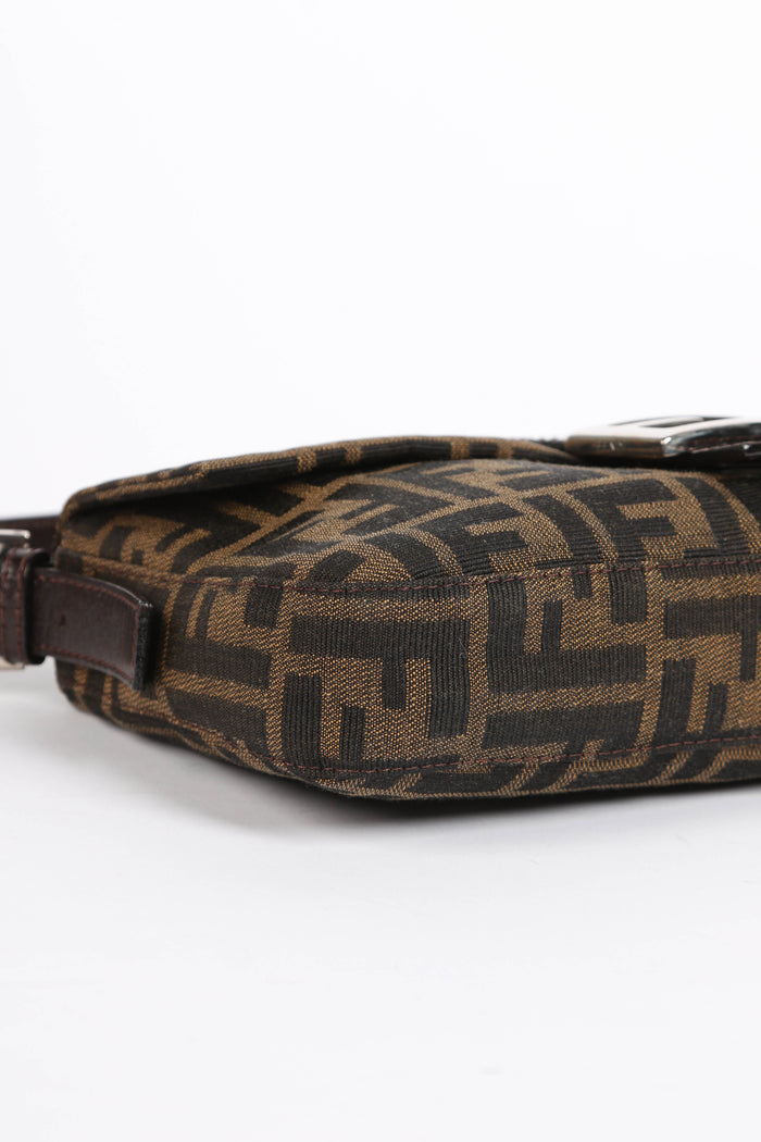 90s Fendi Zucca Monogram Baguette Shoulder Bag