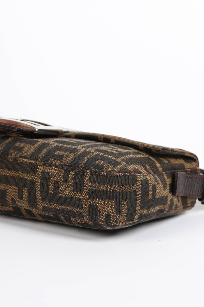 90s Fendi Zucca Monogram Baguette Shoulder Bag