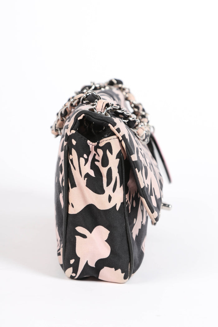 2000s Chanel Cruise Collection Floral Printed East West Shoulder Bag
