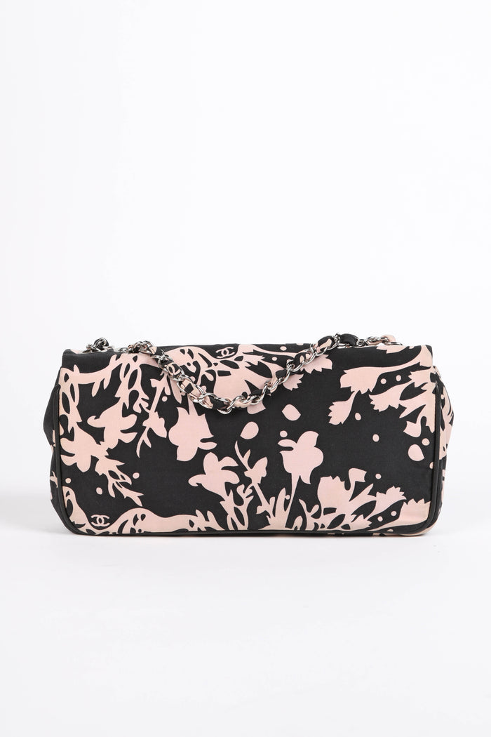 2000s Chanel Cruise Collection Floral Printed East West Shoulder Bag