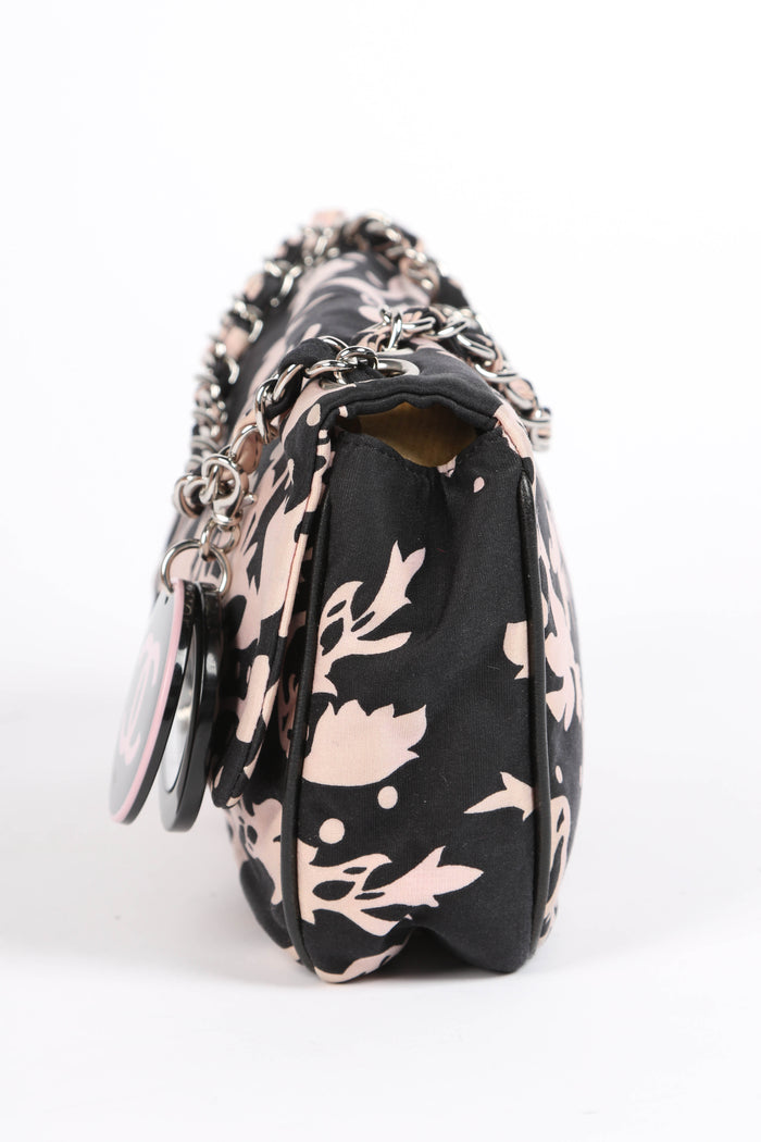 2000s Chanel Cruise Collection Floral Printed East West Shoulder Bag