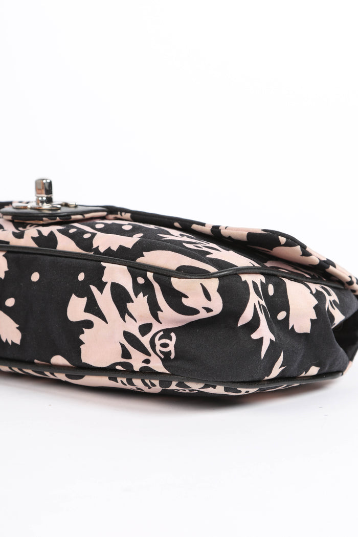 2000s Chanel Cruise Collection Floral Printed East West Shoulder Bag